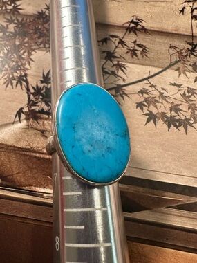 Turquoise Oval Statement Ring - Bright Blue Stone